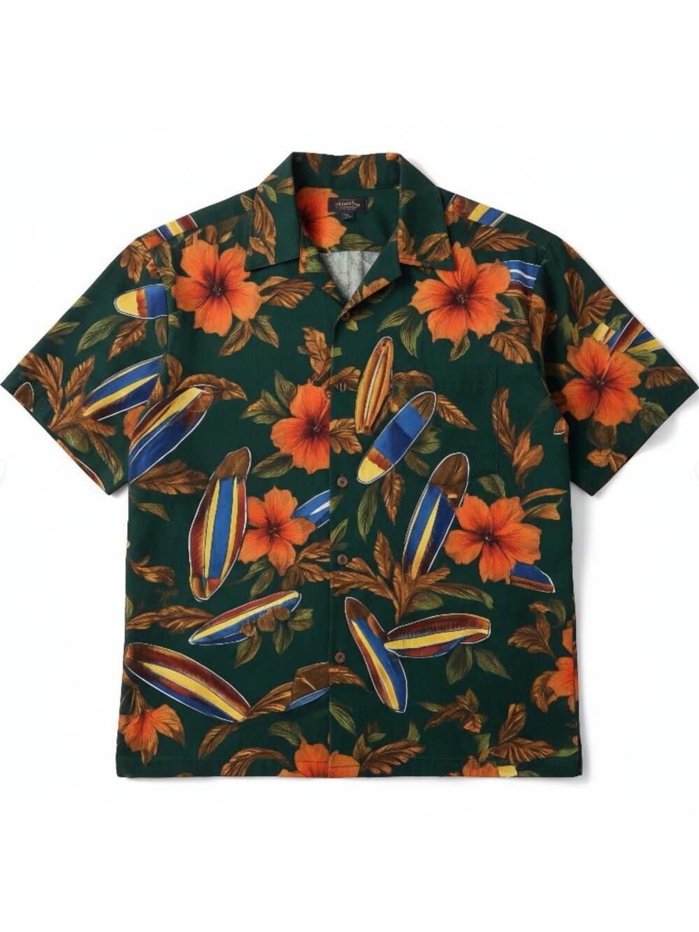 Tamare Vintage Hawaiian Shirt M Made Hawaii Surfboard Hibiscus Aloha Cotton